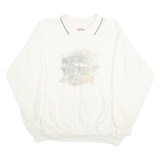 SIMPLY BASIC PLUS Womens White Pullover Sweatshirt One Size Collared Vintage