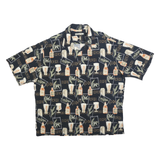 BATIK BAY Mens Black Hawaiian Shirt 2XL Cotton Blend Summer Casual