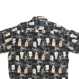 BATIK BAY Mens Black Hawaiian Shirt 2XL Cotton Blend Summer Casual