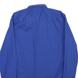 HUGO BOSS Mens Blue Shirt L Cotton Blend Classic Fit Button Down Collar Long