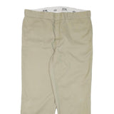 DICKIES Mens Regular Beige Cotton Blend Trousers W40 L31 Workwear Zip Closure