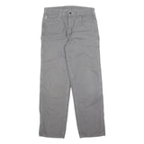 CARHARTT Mens Cotton Grey Loose Straight Trousers W34 L34 Workwear Utility