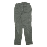 ENGELBERT STRAUSS Boys Cotton Blend Slim Cargo Trousers Green W25 L28 Practical