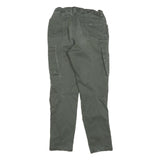 ENGELBERT STRAUSS Boys Cotton Blend Slim Cargo Trousers Green W25 L28 Practical