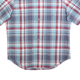 NAUTICA Mens Blue & Red Plaid Shirt L Cotton Blend Casual Button Down Short