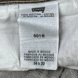 501 Levis Jeans - 32W 28L Green Cotton