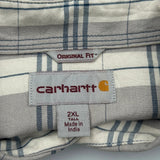 Carhartt Checked Short Sleeve Shirt - 2XL Grey Cotton