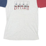 SMILE Mens Grey & Red Blue Colourblock Graphic T-Shirt S Short Sleeve Crew Neck