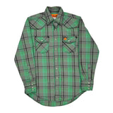 20X Fr Wrangler Checked Shirt - Medium Green Cotton Blend