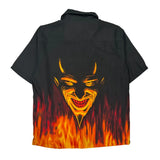 Flaming Devil Graphic Easy St Graphic Short Sleeve Shirt - XL Black Cotton