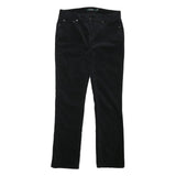 LAUREN RALPH LAUREN Womens Cotton Blend Black Regular Straight Trousers W32 L30