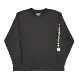 Carhartt Spellout Long Sleeve T-Shirt - XL Black Cotton