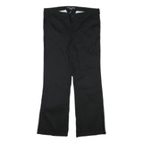 DICKIES Womens Black Regular Fit Straight Leg Trousers W36 L31 Zip Cotton Blend