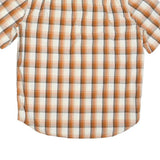 CARHARTT Mens Beige & Orange Check Shirt L Cotton Blend Casual Button-Down Short