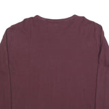 GAP Mens Maroon Plain Cotton Blend Thermal Jumper Crew Neck Basic Knit XL Casual