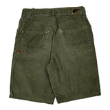 Baggy Quiksilver Cord Shorts - 30W 10L Green Cotton