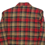 SAG HARBOR Womens Red & Beige Check Button Jacket M Acrylic Vintage Style