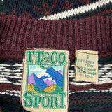 Tt&Co Sports Fair Isle Sweater - Small Cream Cotton