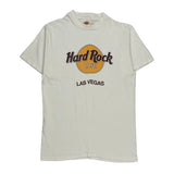 Single Stitch Hard Rock Cafe Graphic T-Shirt - Small White Cotton