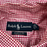 Ralph Lauren Checked Short Sleeve Shirt - Large Red Cotton