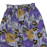 HIRSCH Womens Purple & Gold Floral Pleated Knee Length Cotton Blend Skirt Size S