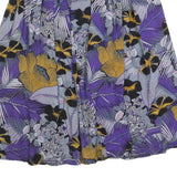 HIRSCH Womens Purple & Gold Floral Pleated Knee Length Cotton Blend Skirt Size S