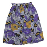 HIRSCH Womens Purple & Gold Floral Pleated Knee Length Cotton Blend Skirt Size S