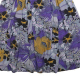 HIRSCH Womens Purple & Gold Floral Pleated Knee Length Cotton Blend Skirt Size S
