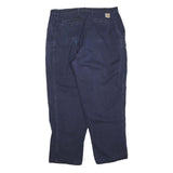 CARHARTT Mens Cotton Blend Navy Regular Fit Trouser W40 L32 Workwear Durable