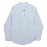 TOMMY JEANS Mens Blue & White Striped Shirt XL Classic Fit Button Down Collar