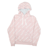 CHAMPION Mens Pink Hoodie M Cotton Blend Pullover With Graphic Logo Print