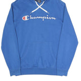 CHAMPION Mens Blue Pullover Hoodie S Cotton Blend Casual Sportswear