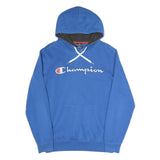 CHAMPION Mens Blue Pullover Hoodie S Cotton Blend Casual Sportswear