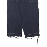 LOFT Womens Navy Blue Cotton Blend Casual Shorts M W28 Drawstring Detail