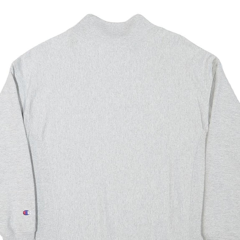 CHAMPION Mens Grey Cotton Blend Crew Neck S Logo Embroidered Classic Sweatshirt