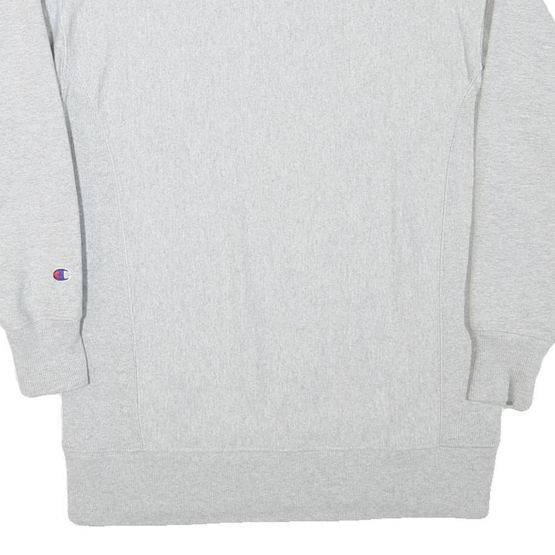 CHAMPION Mens Grey Cotton Blend Crew Neck S Logo Embroidered Classic Sweatshirt