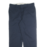 DICKIES Mens Cotton Blend Navy Regular Fit Straight Leg Trousers W38 L32