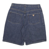 GUESS JEANS Mens Shorts Blue Denim Casual XL W34 Classic Fit Double Button