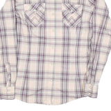 WRANGLER Womens Cream & Purple Check Shirt Retro Style S Western Casual