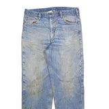 CARHARTT Mens Relaxed Blue Denim Light Jeans W36 L34 Distressed Pocket Zip