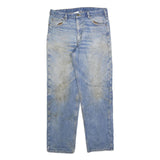CARHARTT Mens Relaxed Blue Denim Light Jeans W36 L34 Distressed Pocket Zip
