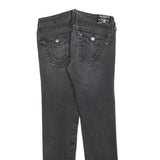 TRUE RELIGION Womens Slim Black Denim Jeans W31 L30 Roman Stitch Pocket Zip