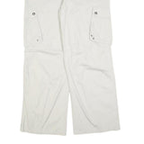 MAX DRIVE Womens Cotton Blend Beige Relaxed Wide-Leg Trousers W40 L32 Cargo