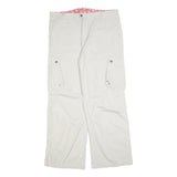 MAX DRIVE Womens Cotton Blend Beige Relaxed Wide-Leg Trousers W40 L32 Cargo