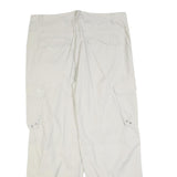 MAX DRIVE Womens Cotton Blend Beige Relaxed Wide-Leg Trousers W40 L32 Cargo
