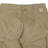 CARHARTT Mens Shorts Beige Cargo Relaxed Fit L W36 Workwear Cotton Blend