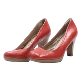 TAMARIS Court Heels Red Leather Womens UK 4