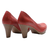 TAMARIS Court Heels Red Leather Womens UK 4