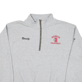 GILDAN Mens Grey Redwood Volleyball Varsity 1/4 Zip Sweatshirt M Casual Sports