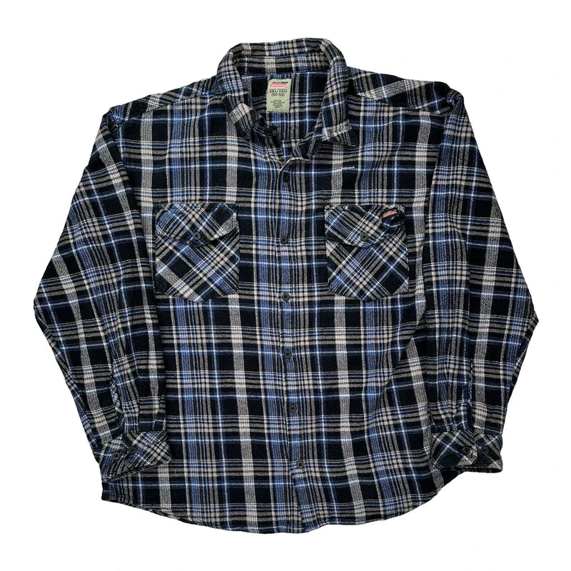 Dickies Checked Flannel Shirt - 2XL Black Cotton